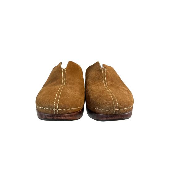 Cole Haan Country Suede Leather Clogs Size 7B Chunky Platform Slip On Mule - Picture 6 of 14